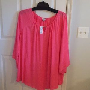 Deep peach/coral blouse NWT plus women’s 30/32